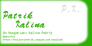 patrik kalina business card